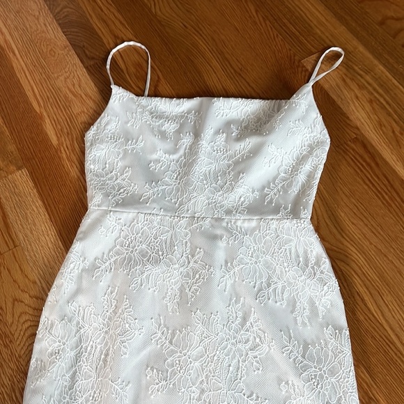 BHLDN Amsale Connie Lace Midi Slip Dress Size 6 Cowl Neck White NWT - Picture 15 of 17